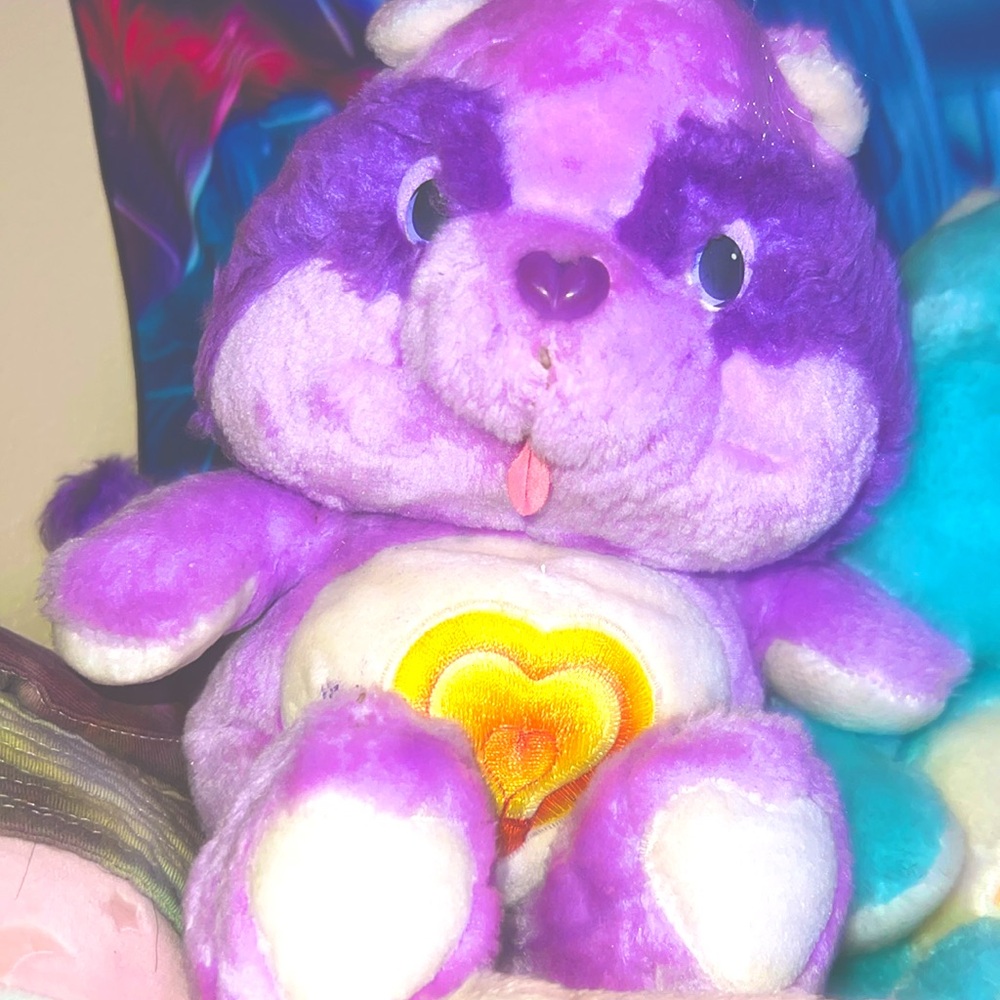 Vintage 1984 Care Bear Cousins Bright heart Raccoon Plush BrightHeart Stuffie